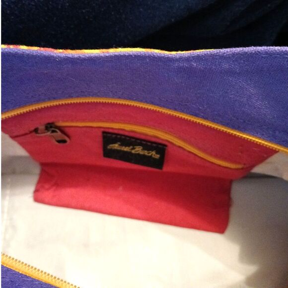 Laurel Burch CAT Bag NWOT Purple Gold Blue Red PLUS Free Cat Charm Keychain - Picture 4 of 9